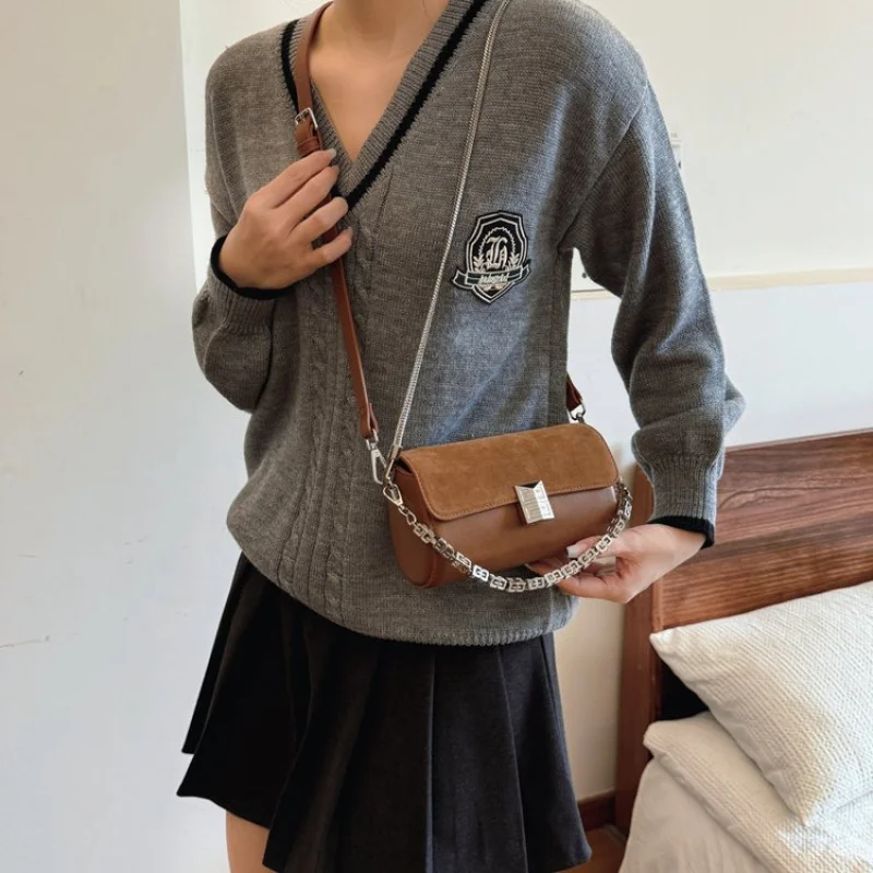 

Fashionable Women's Crossbody-Bag Made Of Riverside-Printed Leather With Paris Elegant Spacious Daily Modern Look​