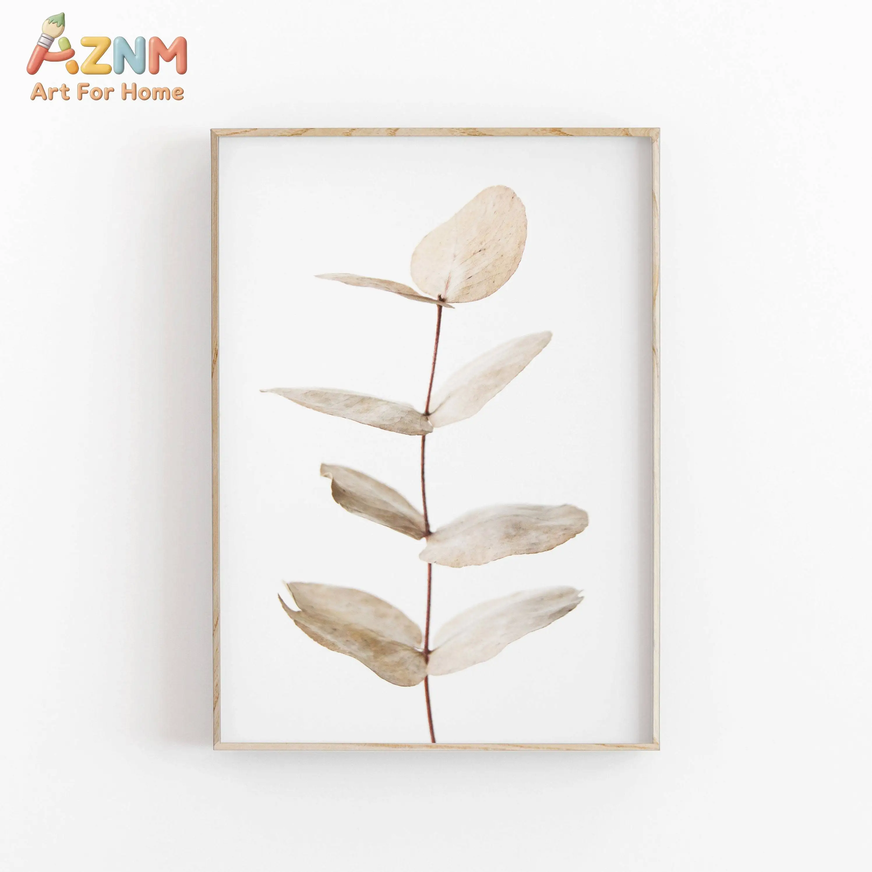 Minimalistische Ästhetik Nordisches Botanisches Poster Leinwanddruck Eukalyptus Palmblätter Kunst Pflanzenmotiv Druckbare Wanddekoration