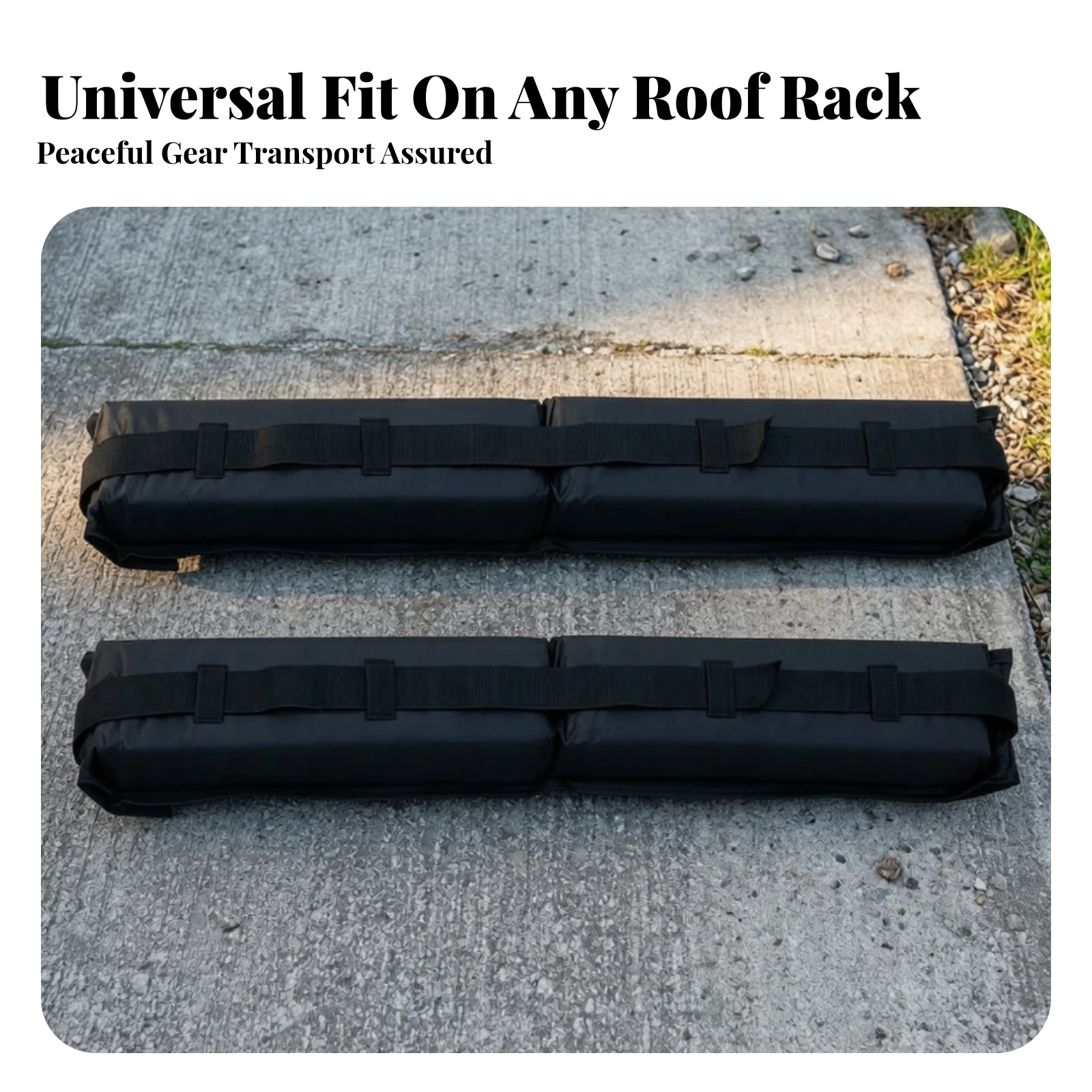 2 Pieces Roof Rack Protector Pad with Straps Oxford Cloth Roof Rack Pad Safeguarding Padded for Kayakers, Kayak Hauling