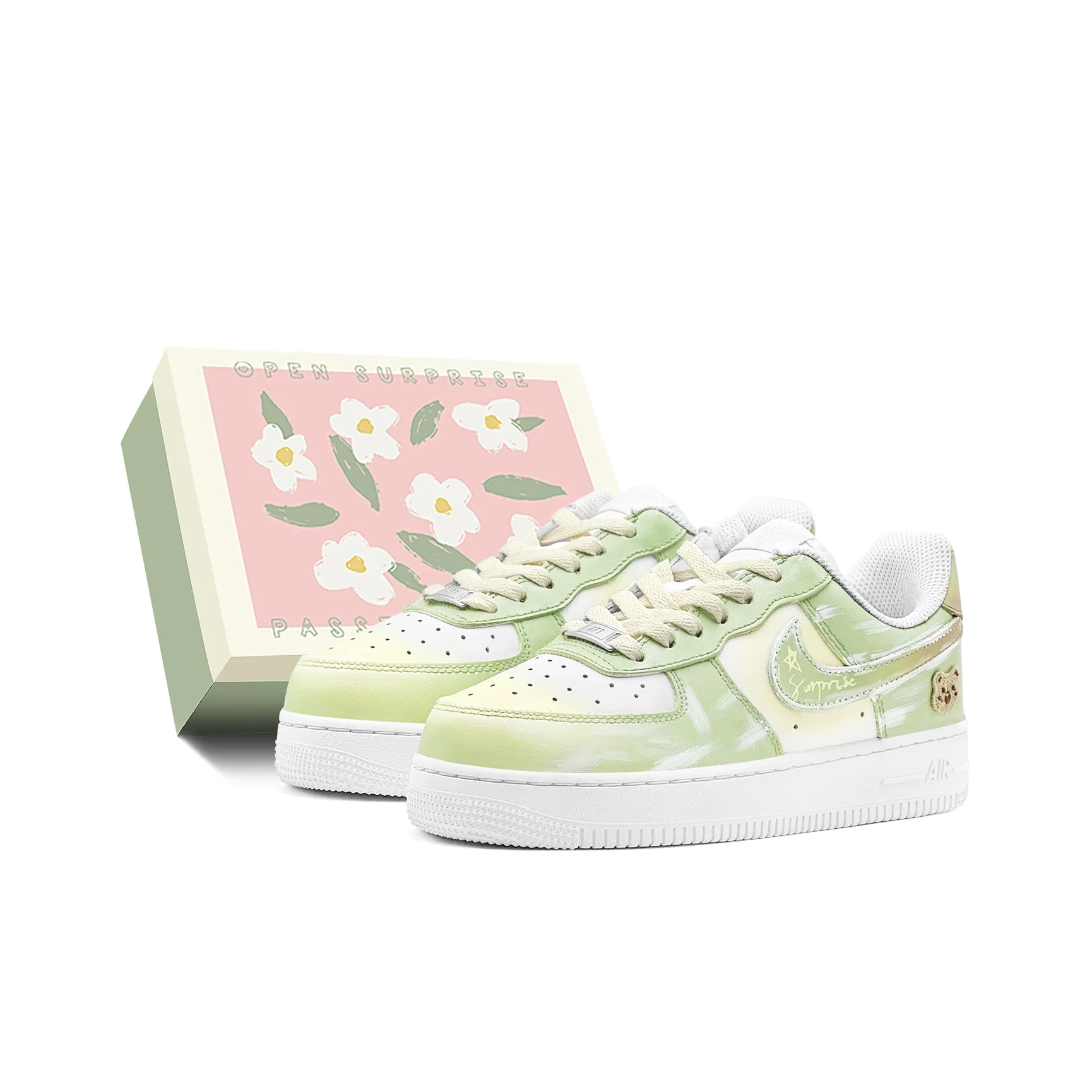 Nike Air Force 1 Skateboard Shoes Women's Low Top Yellow