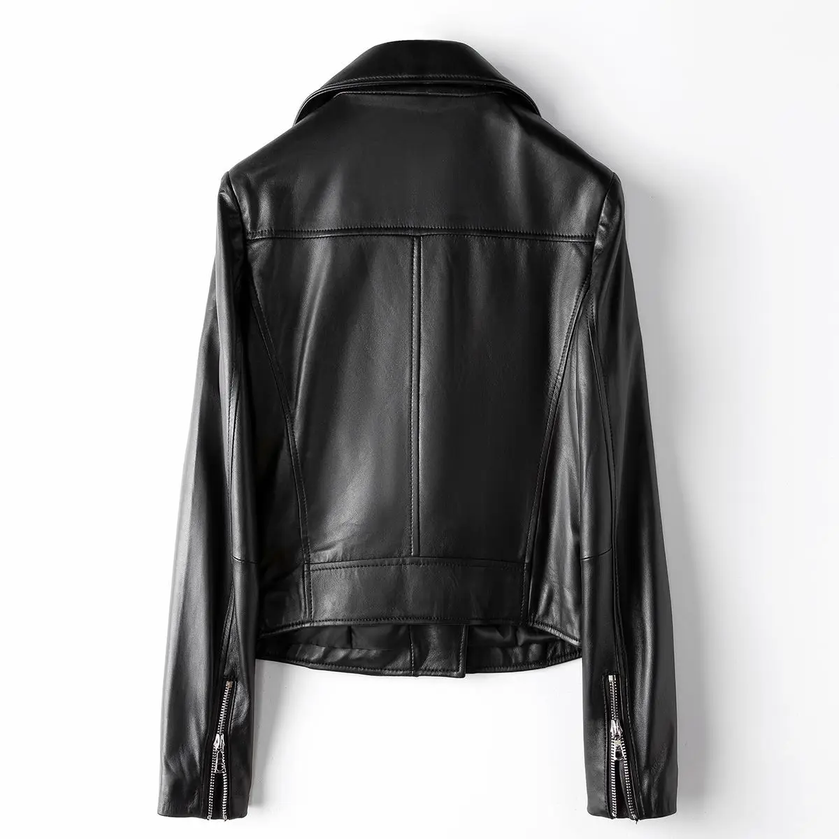 Veste en cuir de style moto, 100% peau de mouton véritable, vêtements Haining, petite quantité, printemps 2024, nouveau