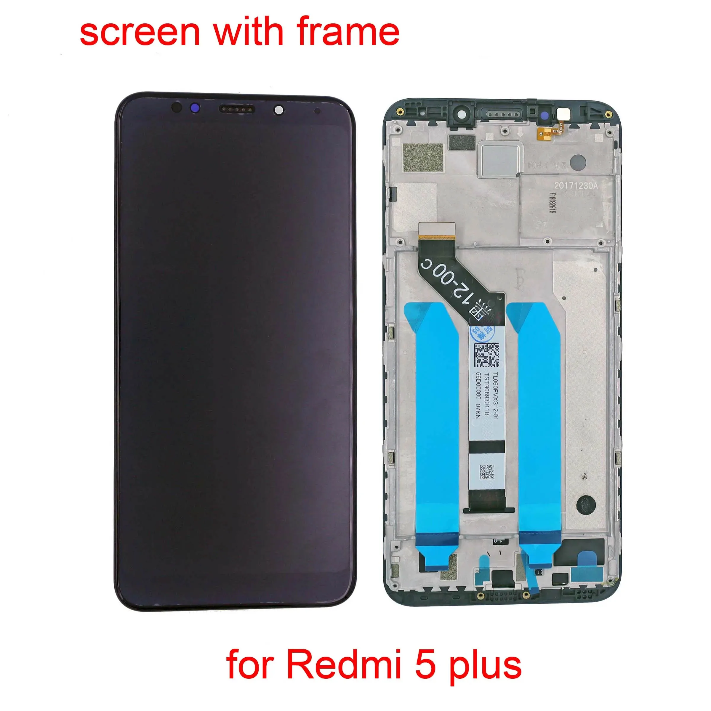 New Complete Screen for Xiaomi Redmi 5 Plus Support 10 Touch Points LCD Display Touch Screen Digitizer Assembly with Frame