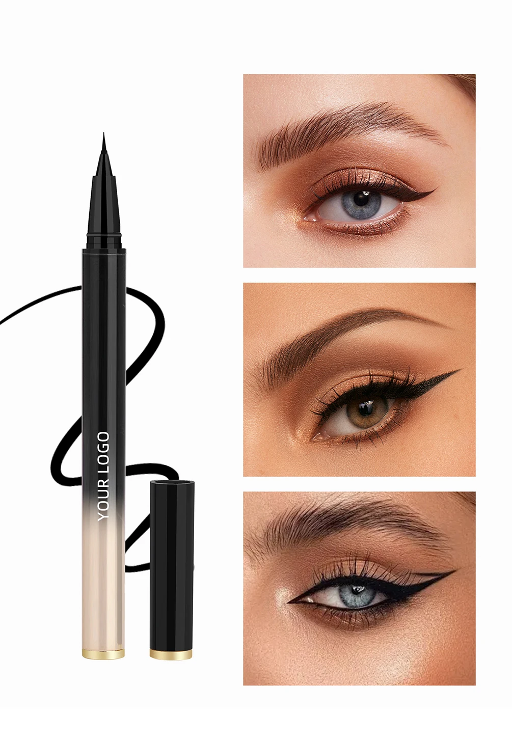 4-color Black Eyeliner Private Label Ultra-fine Sweat-proof Long-lasting Quick Dry Custom Logo Makeup Wholesale Gradient Package