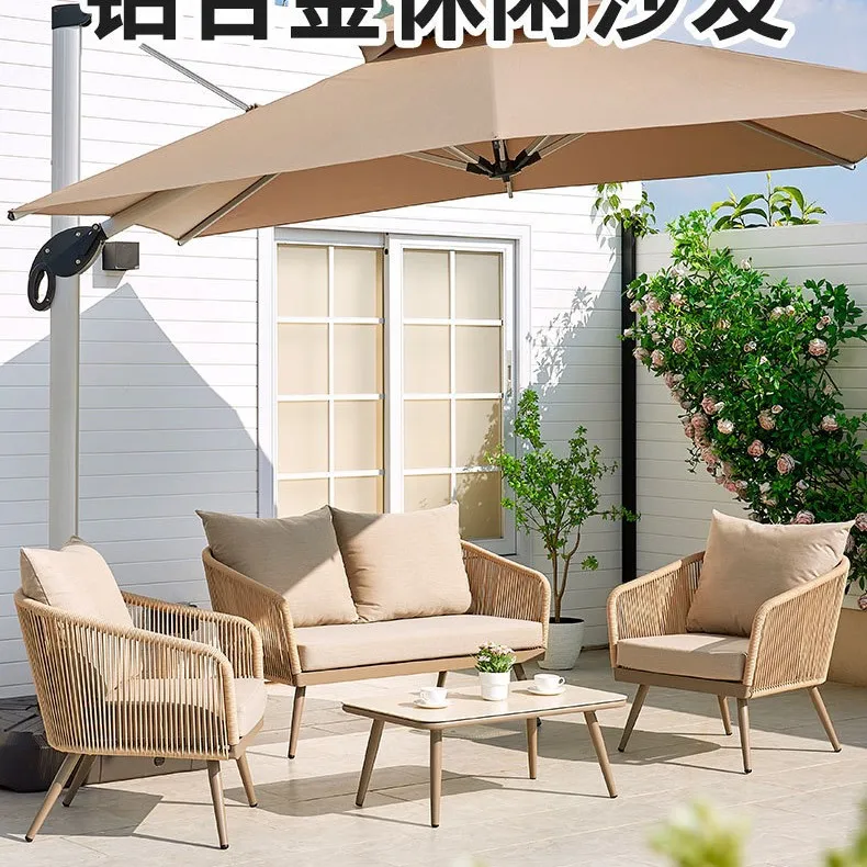 

Уличный диван, двор, терраса, отель, водонепроницаемая солнечная вилла, открытая уличная мебель из алюминиевого сплава, скандинавская мебель