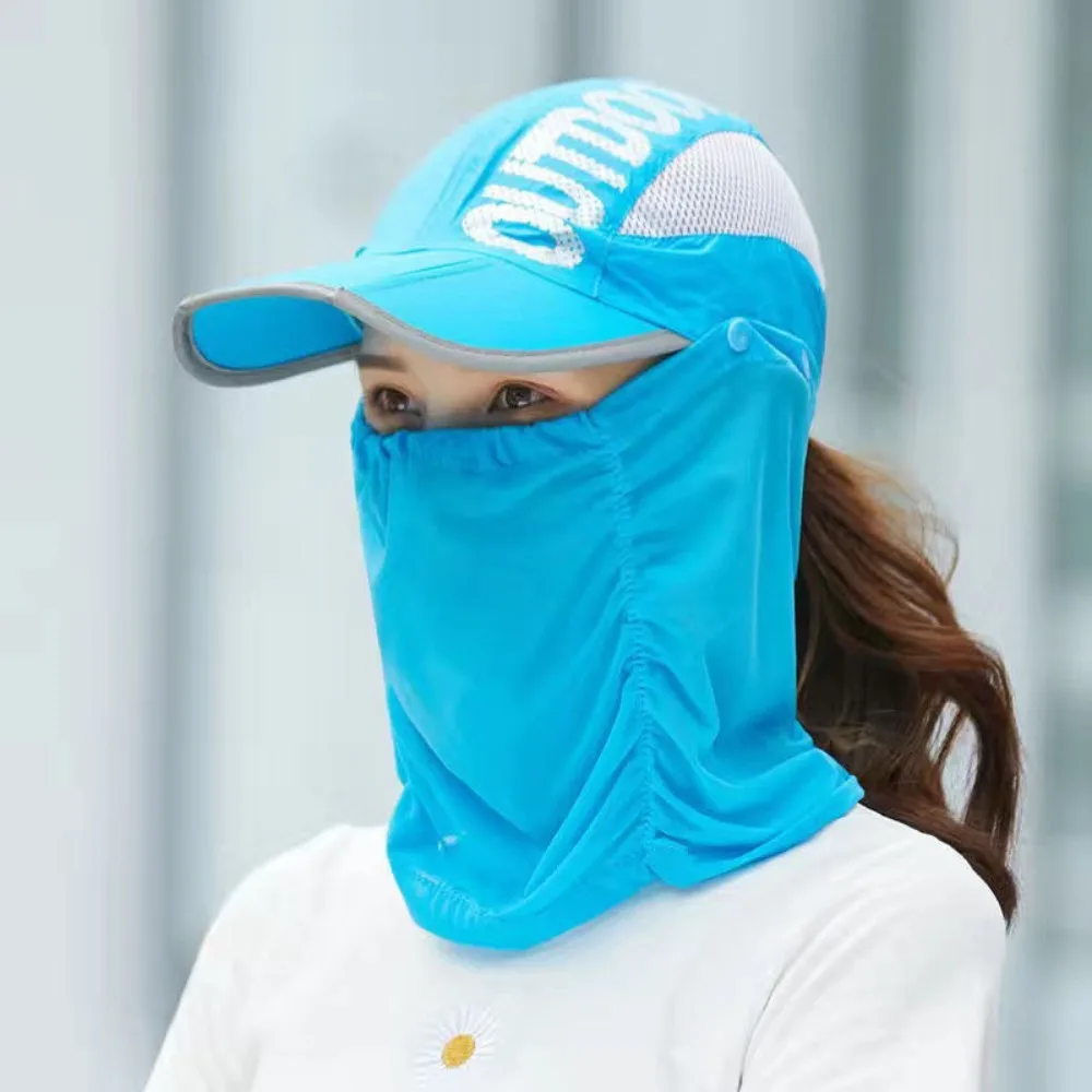 Quick Drying Neck Protection Sun Cap Shawl Hats Removable Neck Protection Sunshade Hat UV Protection Cool Face Shield Cap Lady