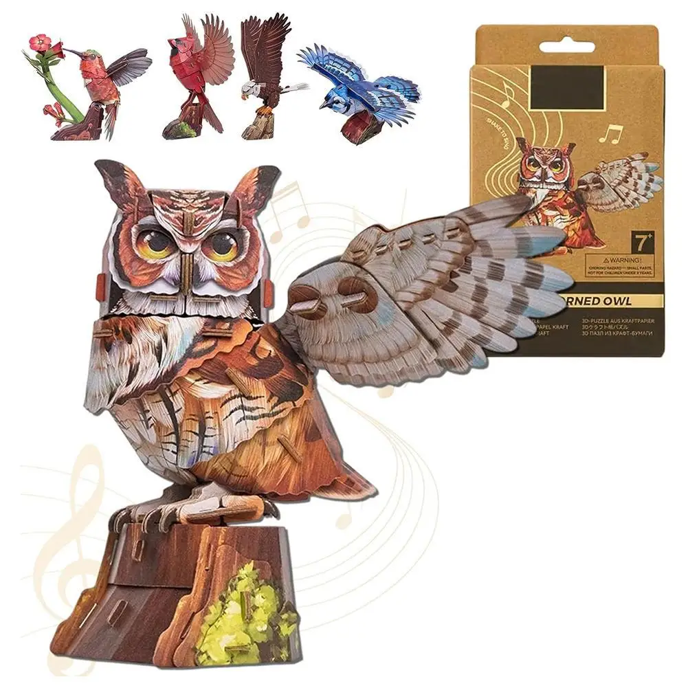 

3D Bird Model Puzzle Educational Paper Model Kits Gift for Adult Teens Hobbyists Handmade Brain Games Toys Home Display Decor