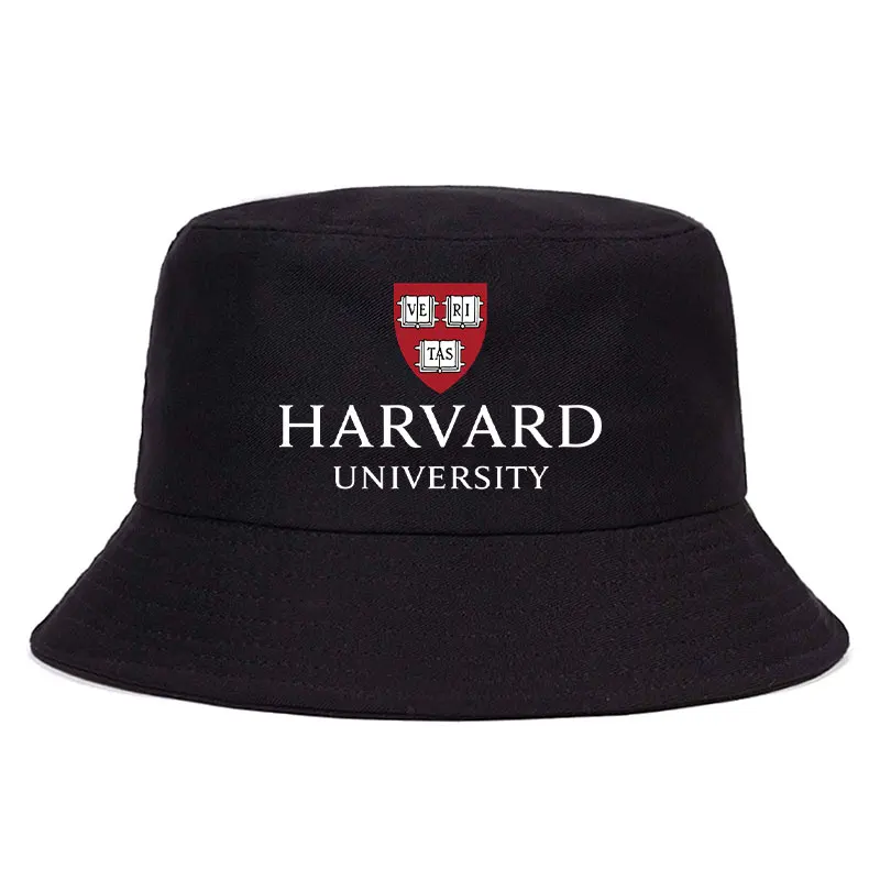 Fashion Harvard University Logo Print Reversible Bucket Hats Woman Man Summer Casual Sun Beach Panama Hat Solid Color Caps