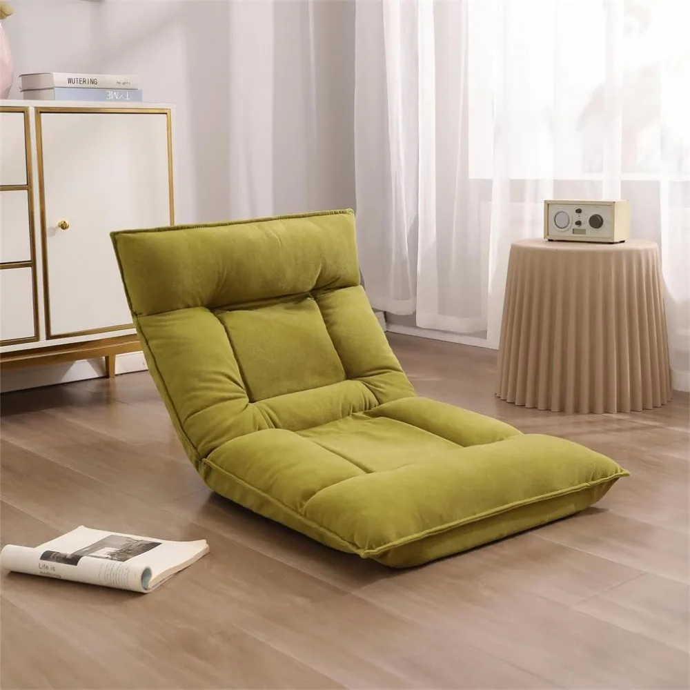 

Padded Folding Gaming Sofa Chair, Convertible Floor Sleeper Sofa Chair, 5-Position Neck Adjustment + 5-Position Lumbar