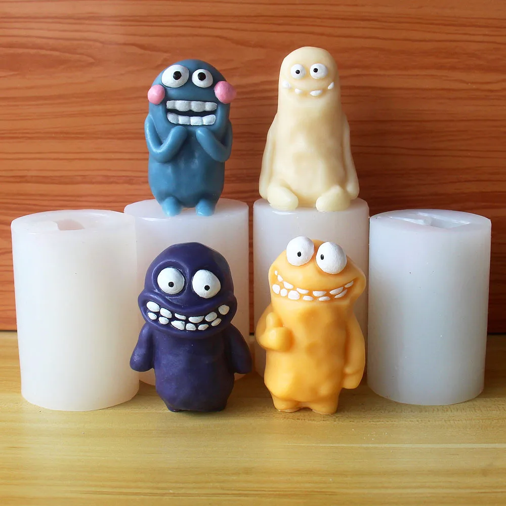 Children's Day Gifts Earth Monster Home Decoration Silicone Mould Handmade Candle Mold Funny Decompression Halloween entertainme