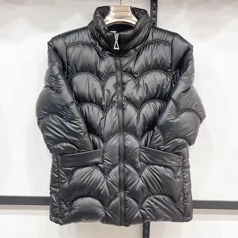 Glossy Bread Clothes Down Cotton Coat Female New Overcoat Wild Stand Collar Cotton Clothes Loose Winter Padded Jacket