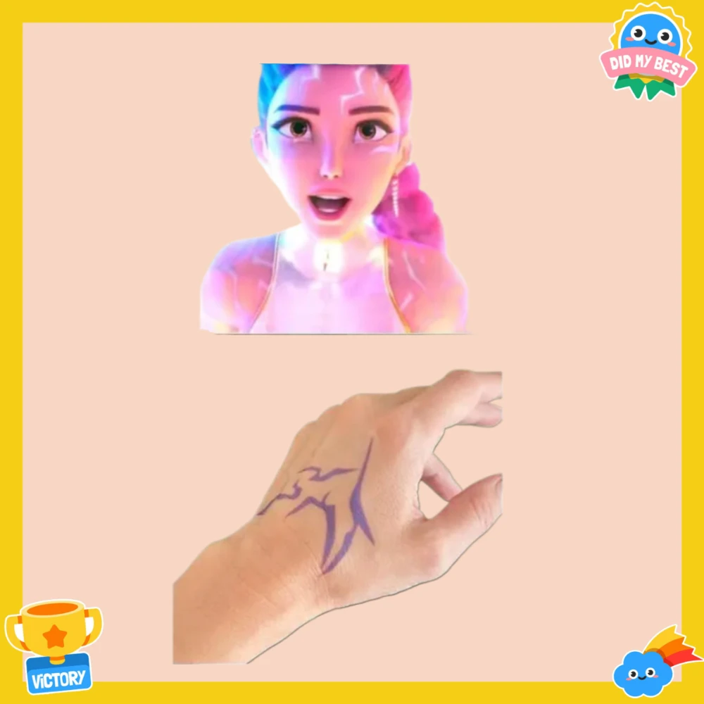 وشم مؤقت K-Pop Demon Hunters - مجموعة Rumi & Jinu للحفلات التنكرية والهالوين |   تصميمات HUNTR/X & Saja للأولاد