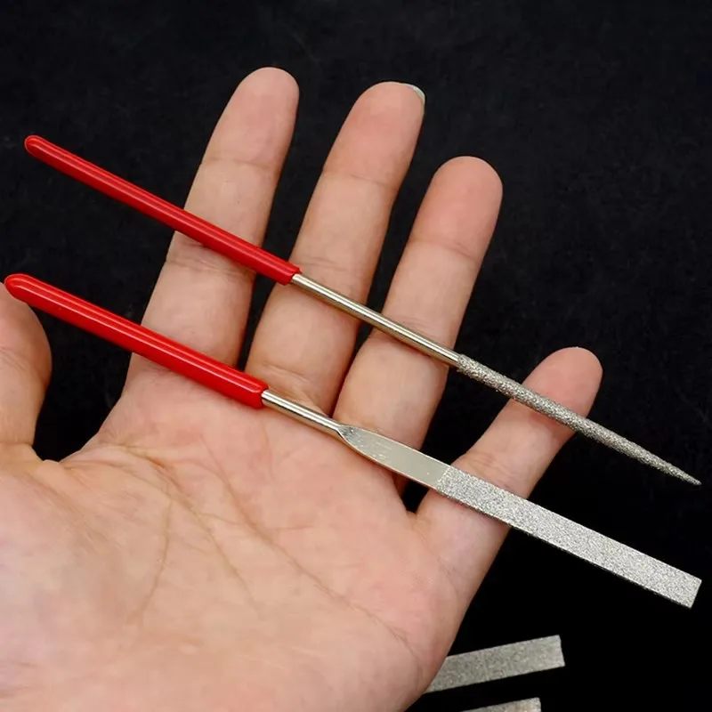 1PC Diamond File Set 3x140mm 4x160mm Mini Needle File For Stone Glass Metal Carving Craft Needle File Hand Tools，야스리