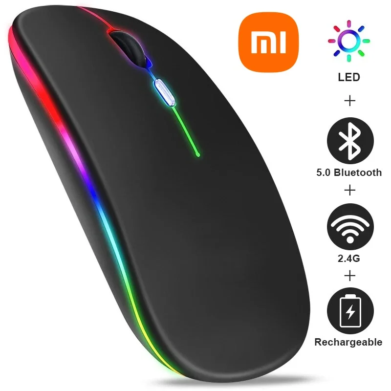 Xiaomi Wireless Mouse RGB Rechargeable Bluetooth Mice Wireless Computer Mause LED Backlit Ergonomic Gaming Mouse for Laptop PC