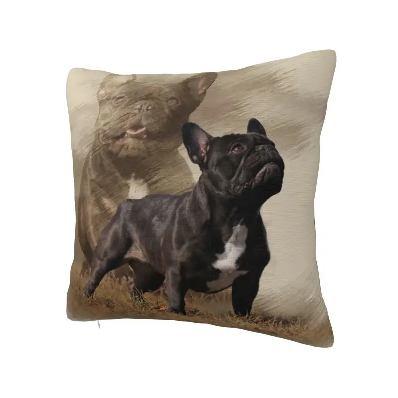 Fashion Cool French Bulldog Cushion Cover 40x40cm Soft Pet Dog Pillow Case for Car Square Pillowcase Home Decorative