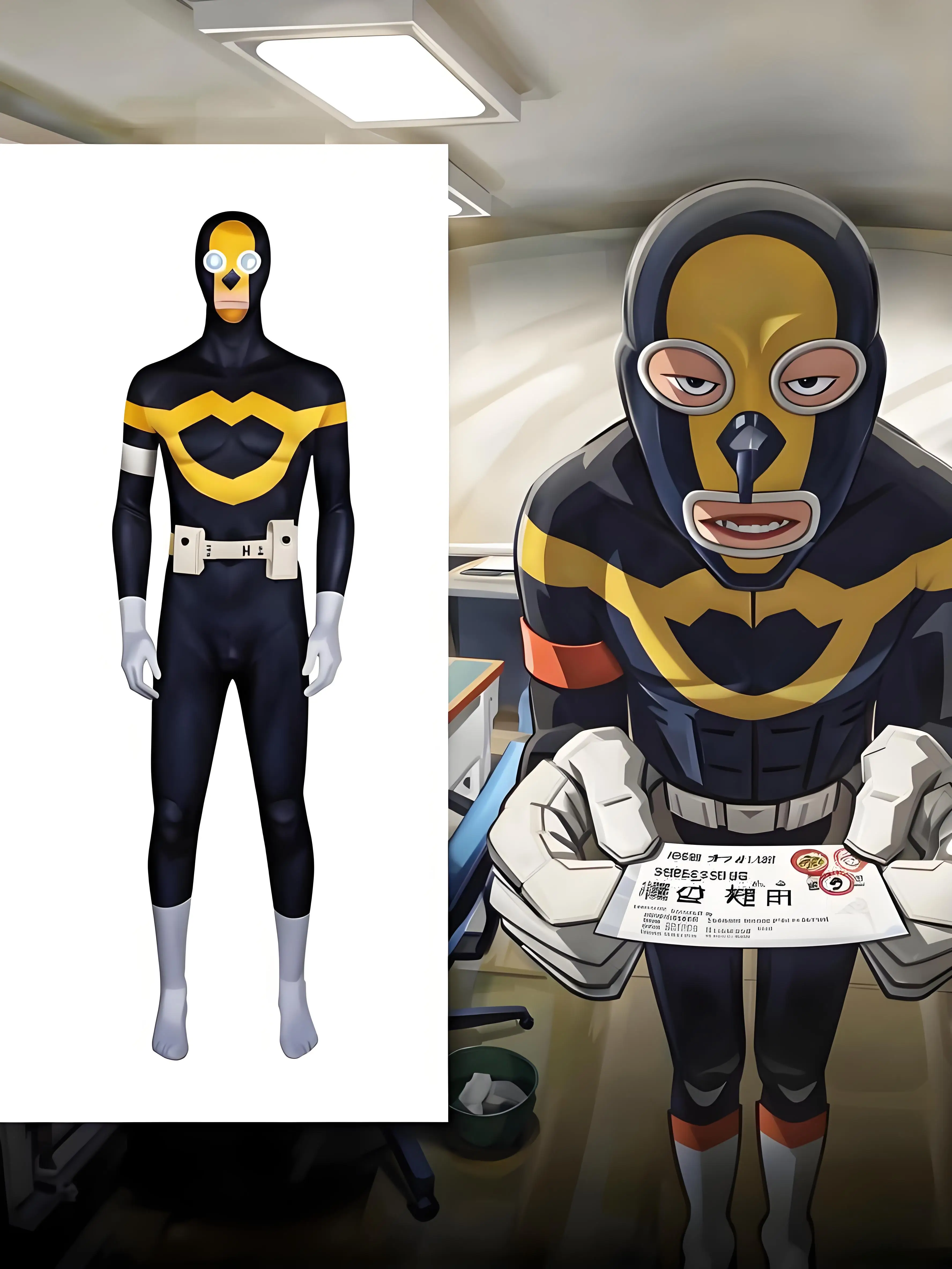 Body de Cosplay de Anime My Hero Jurota Shishida para hombre, disfraz de fantasía con estampado 3D amarillo y negro, ropa para fiesta de Halloween