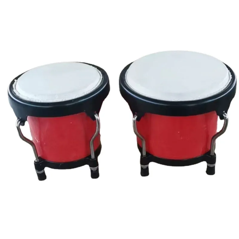Fotografia 7: Orff bongo tambor siameses 4 5 Polegada crianças pandeiro profissional cedo educacional africano bongos tambor iniciante handdrum presente