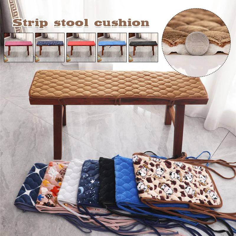 Velvet Long Bench Cushion Soft Stool Pad Thickened Wood Sofa Mat Garden Benchs Long Padded Wooden Bench Cushion Mat