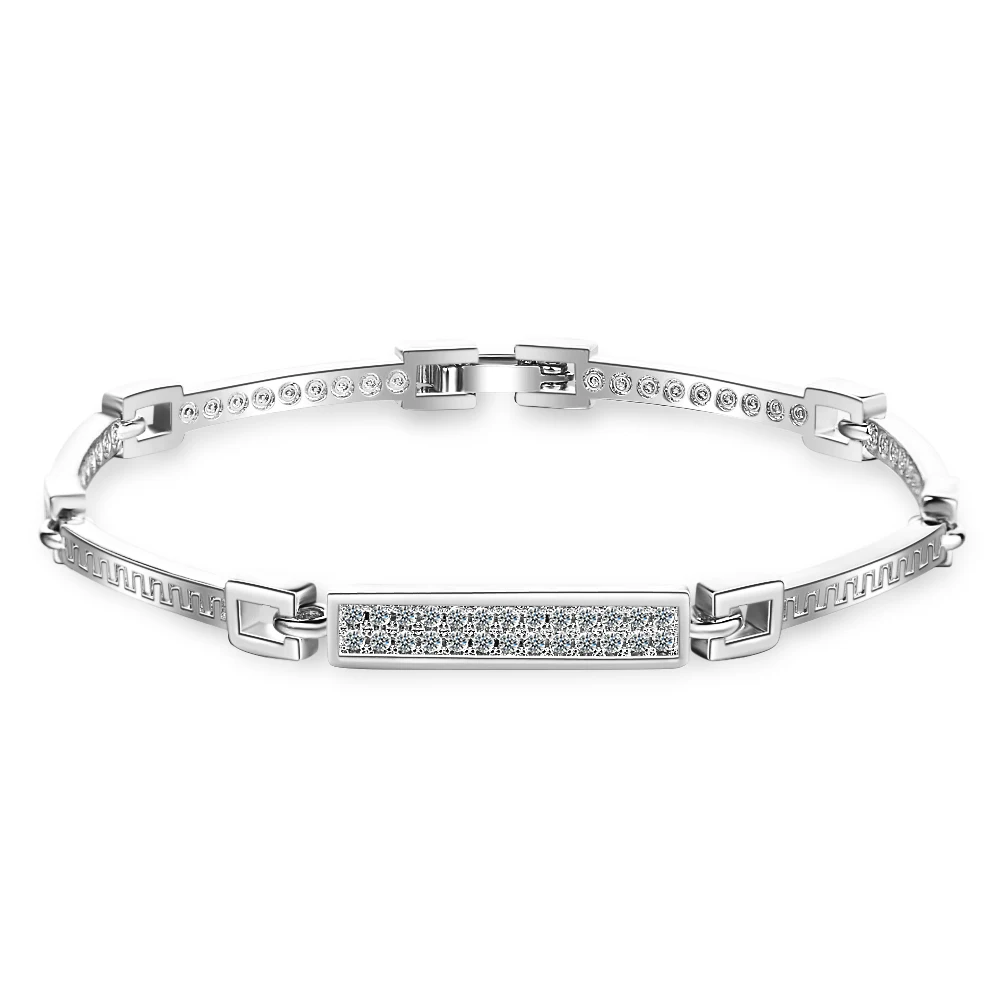 

Двухрядный теннисный браслет из стерлингового серебра 925 пробы с муассанитом D VVS1, бриллиант для женщин, сверкающие ювелирные украшения для свадебной вечеринки