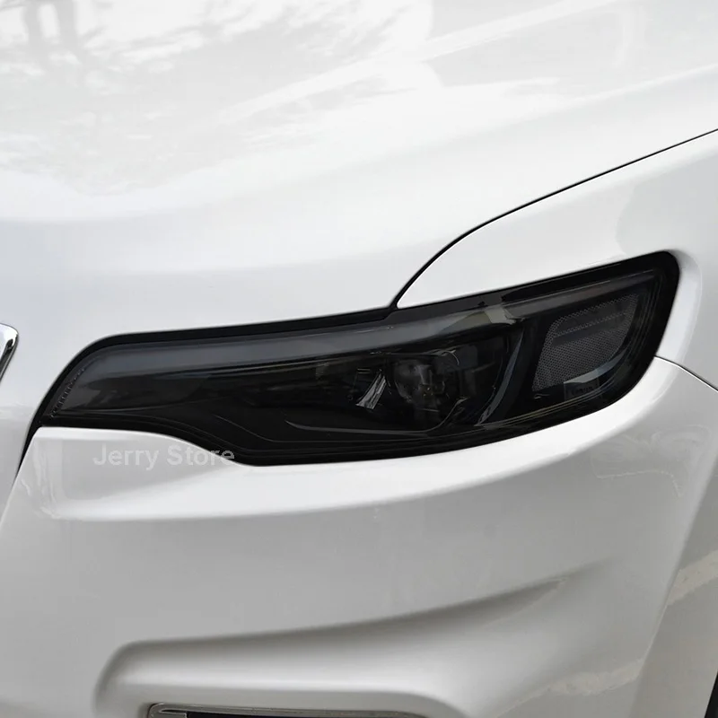 

Headlamp Headlight Protective Film For Cherokee Kl 2019-2021 Smoked Black Tint Anti-Scratch Protective TPU Repair Sticker