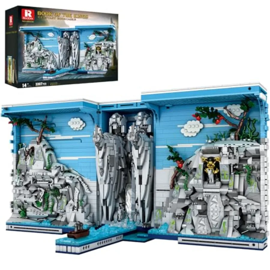 Books of The Kings Bookshelf Set with Light Book House Building Kit 66039 Bookshelf Home Decor Movie Theme Style 3307 PCS Books