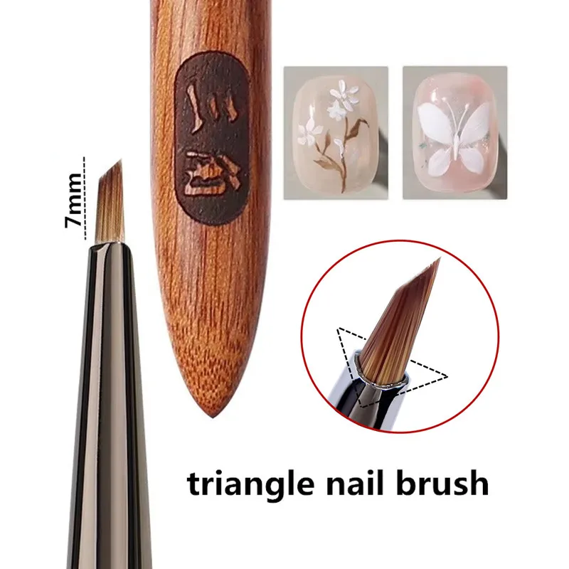 1/2Pcs Triangular Brush Nails Art Brush Pen 3D Tips Pattern Phototherapy Acrylic UV Gel DIY Manicure Tools