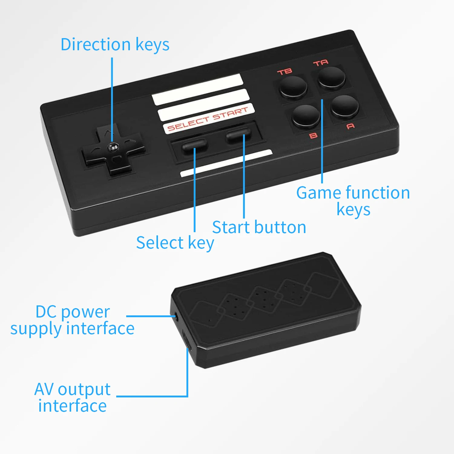 وحدة تحكم ألعاب ريترو، نظام ألعاب فيديو صغير كلاسيكي للتوصيل والتشغيل، جهاز ألعاب كلاسيكي ريترو 620 Fc مع وحدتي تحكم لاسلكيين