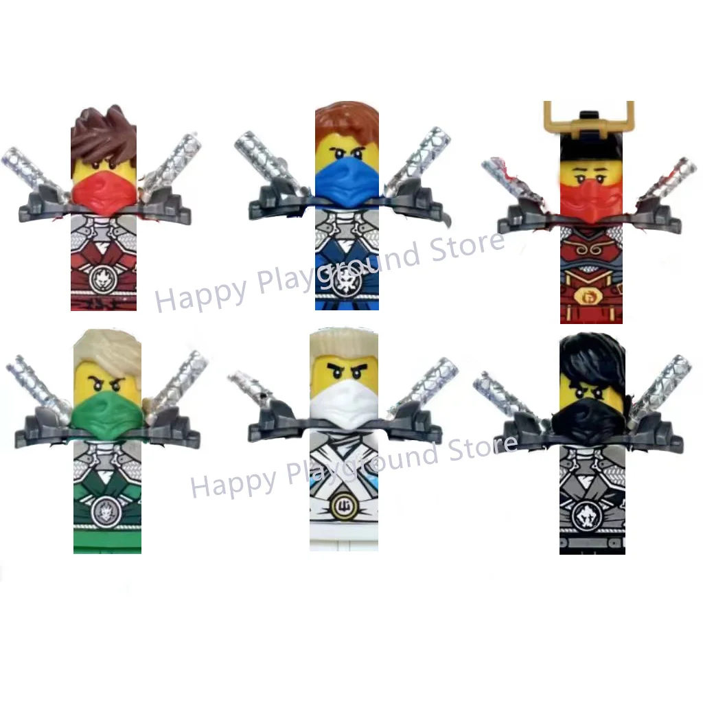 YZ140-145 Master Anime Ninja Jay Cole Kai Yang Cartoon TV Dolls Ninjago Toy Figura Building Blocks Kids Assemble Model Gifts