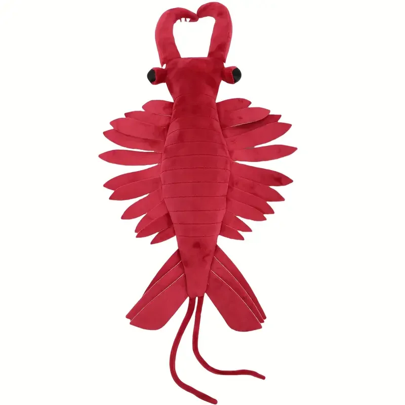 54.99cm Realistic Anomalocaris Stuffed Animal Plush Vibrant Red Lifelike Shrimp with Intricate Details Christmas Birthday Gifts