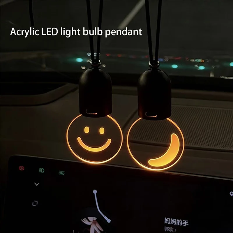 Hanging LED Luminous Pendant Light Car Decoration Retro Lighting Rearview Mirror Decoration Long-distance Travel Daily Use