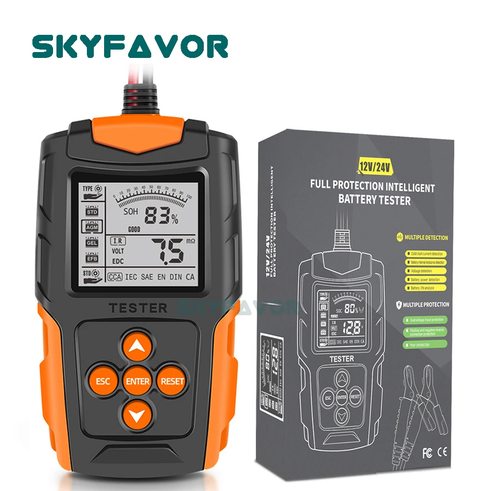 العالمي 12 فولت/24 فولت جهاز اختبار بطارية الرصاص الحمضية CCA قدرة تحميل تستر نظام التحريك شاحنة اختبار دراجة نارية بطارية السيارة تحليل