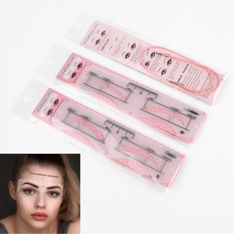 New Fixed Eyebrow Shaper Template Reusable Eyebrow Stencil Set  Brow Definer Eyebrow Position Ruler Guide Sticker Makeup Tools