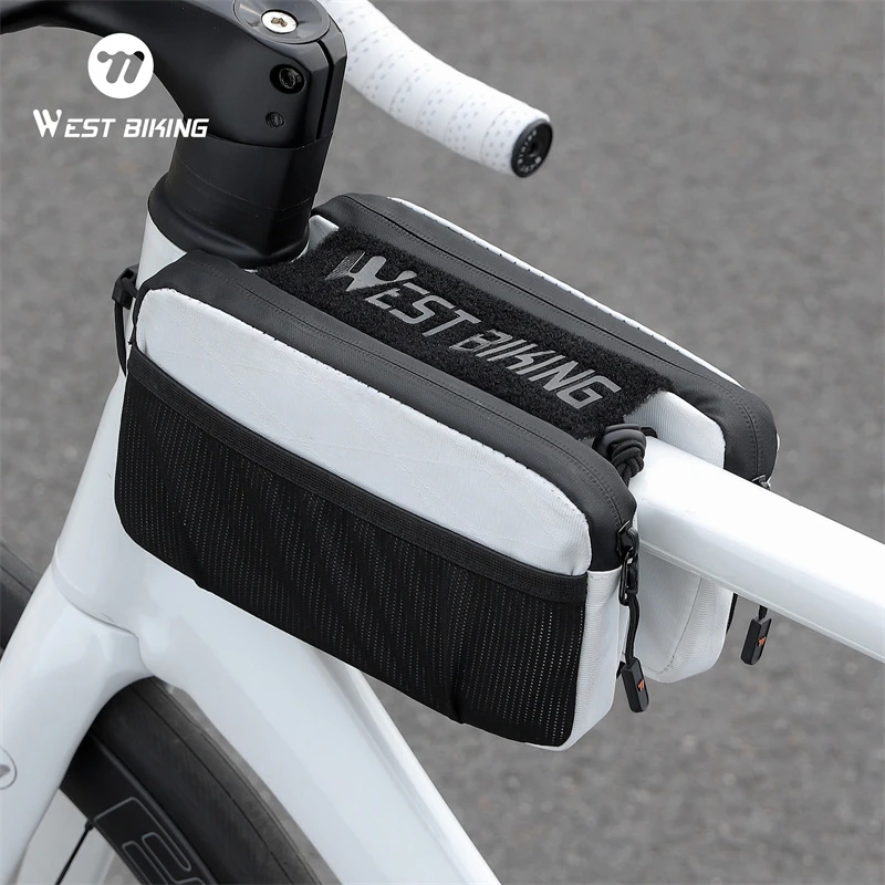 

WEST BIKING Bicycle Top Tube Bag Partition Storage MTB Road Bike Front Bag Multifunctional Cycling Side Frame Panniers Tools Bag