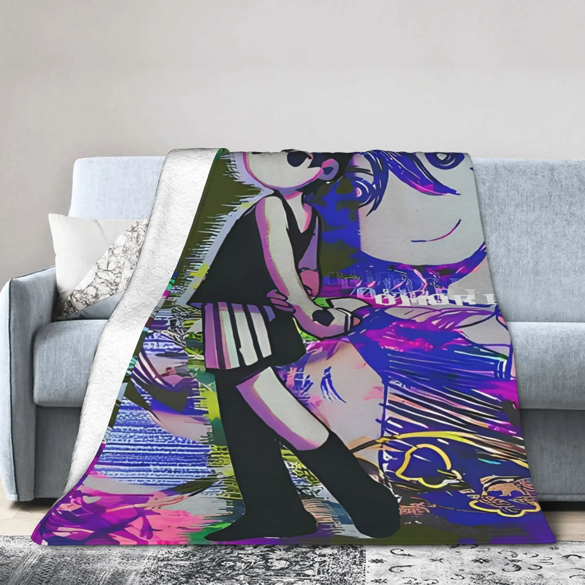 Basil Sunny Omori Game Flannel Blanket  Soft Warm Bedding Throws for Outdoor Travel Office Print Bedspread Sofa Bed Cover