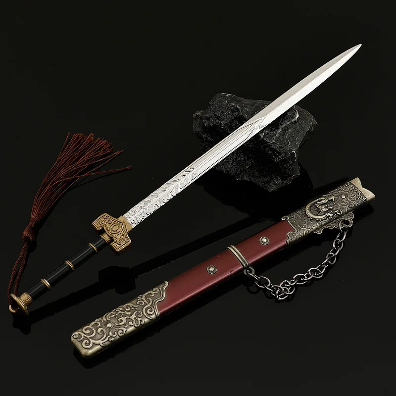 22 cm Dämon Slayer Schwert Schwarz Mythos Wukong Spiel Peripherie Yang Jian Metall Waffe Modell Zubehör Ornament Sammlung Handwerk Spielzeug