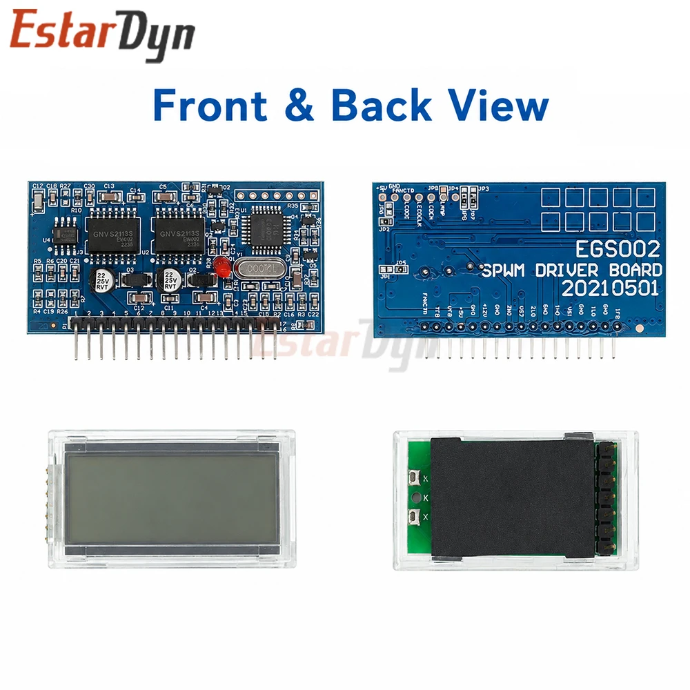 Estardyn EGS002 EG8010 IR2113 Pure Sine Wave Inverter Driver Board SPWM 5V DC-AC 12MHz Crystal LCD Module