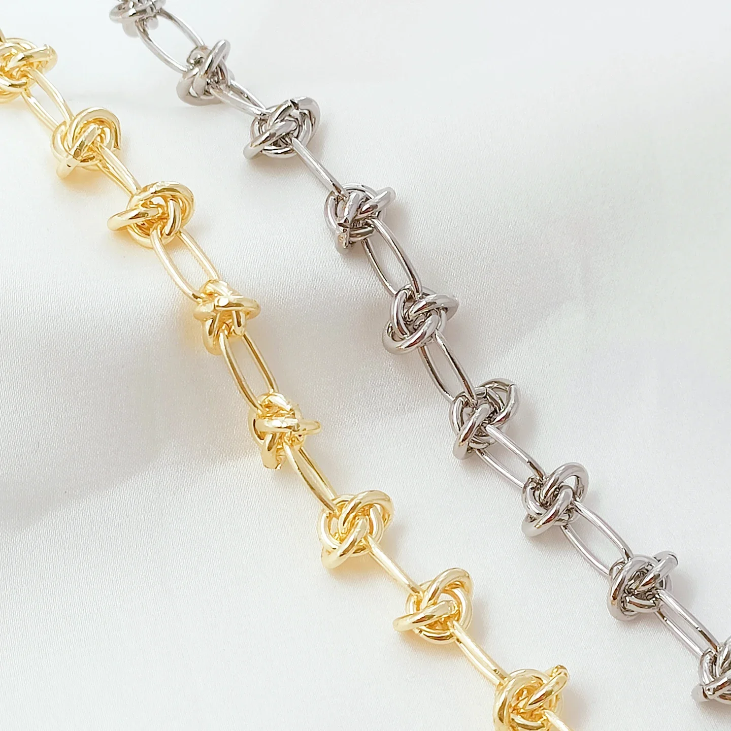 

14K Copper-plated Gold-plated Smooth Knotted Handmade Chain, Loose Chain, Diy Bracelet, Necklace, Beaded Jewelry Accessories