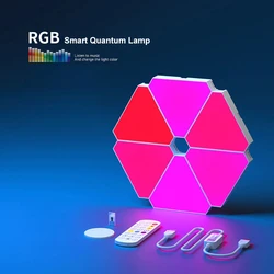 LED Triangle Quantum Light APP Controls RGB Wall Lights Pickup Rhythm Background Lights Computer Games Bedroom Decorations