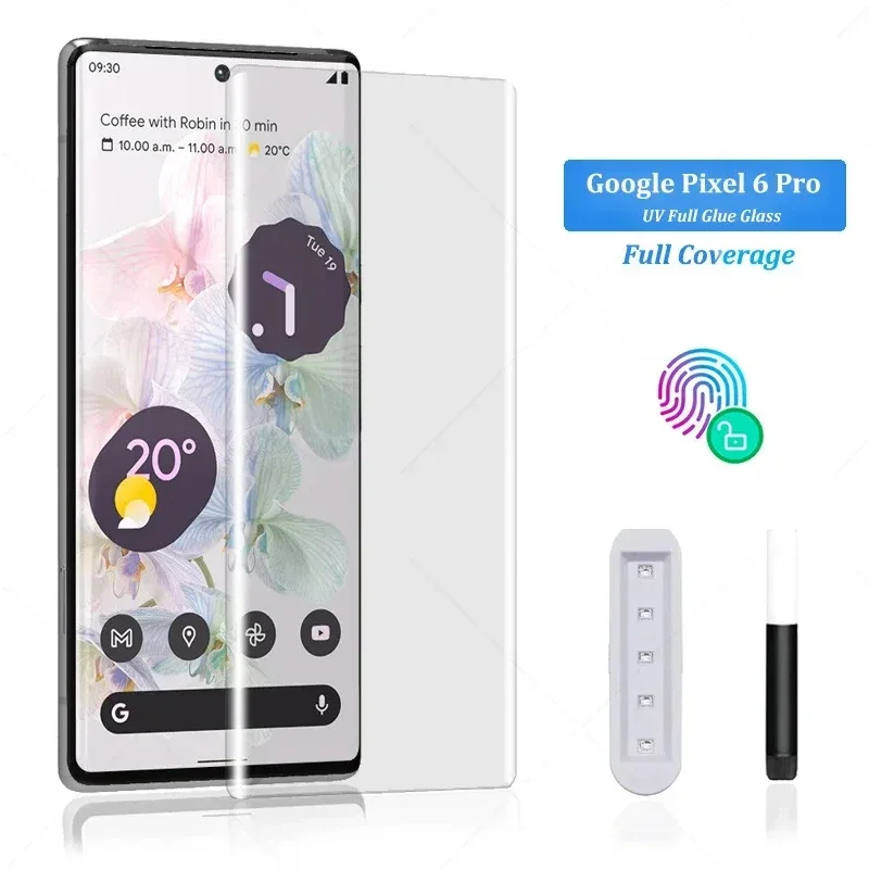 3D Curved High Quality Full Glue UV Tempered Glass For Google Pixel 6 Pro Screen Protector For Google Pixel 7 8 Pro