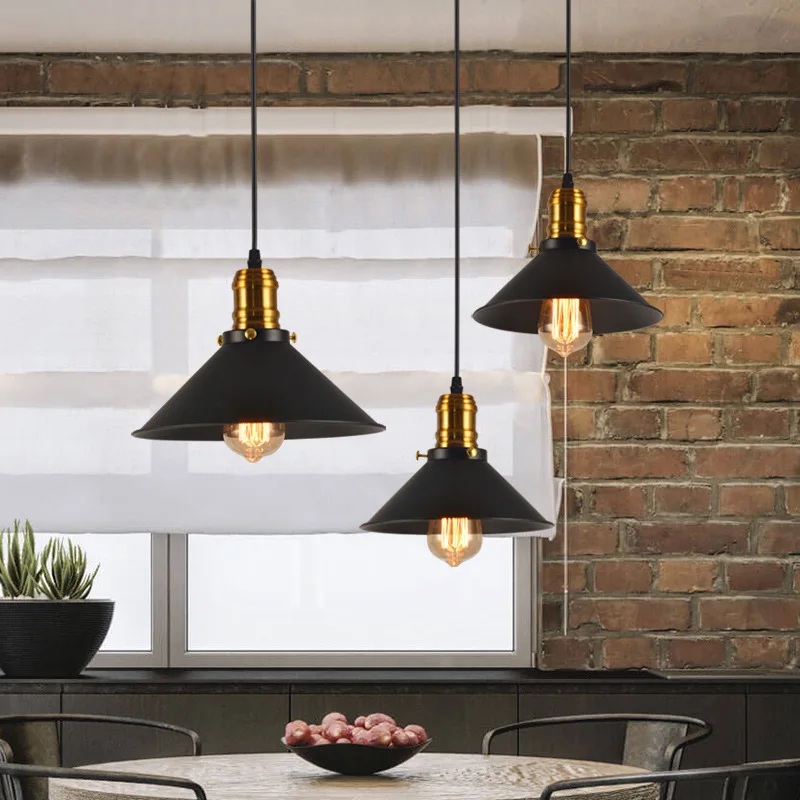 

Retro Industrial Chandeliers Restaurant Light Black Lustre Metal Ceiling Chandeliers Dining Room Lights Bar Counter Lamp Home