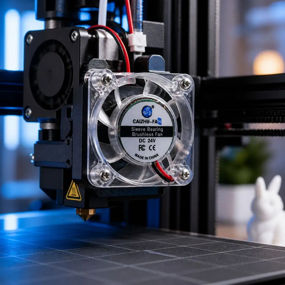 5/12/24V 3D Printer Cooling Fan Transparent Housing Brushless Motor DC Cooling Fan Heat Dissipation Quiet Brushless Cooling Fan