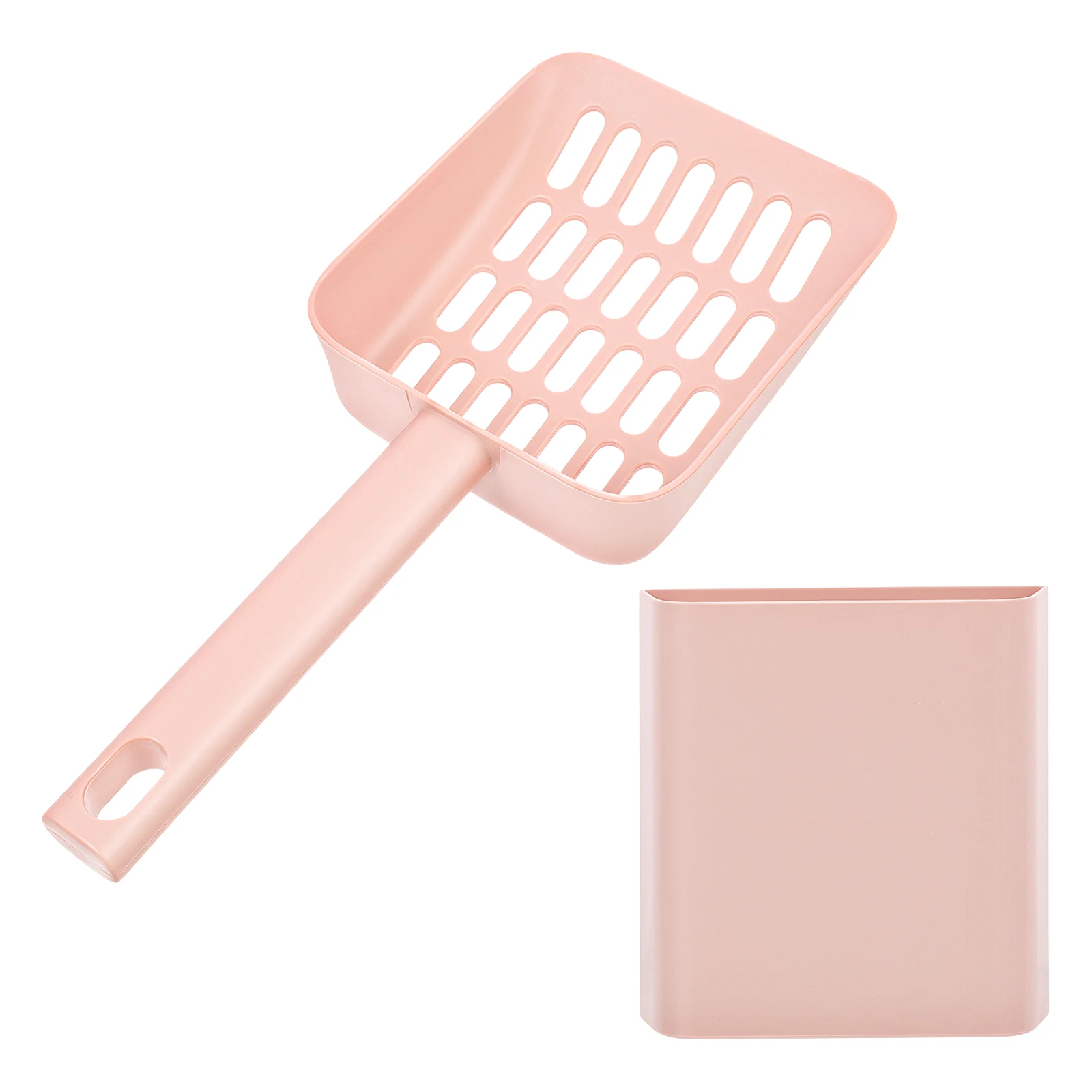 

1Set Cat Litter Scoop with Holder ABS Material Large Wide Mouth Design Lightweight Efficient Cat Garbage Scoop Pet Litter