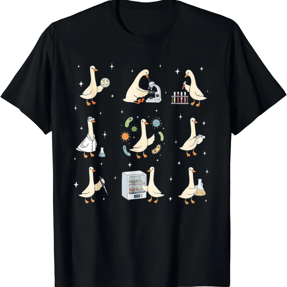 Microbiologist Silly Goose Biochemistry Lab Tech Scientist T-Shirt Funny Summer Casual Graphic T Shirts Camiseta Streetwear
