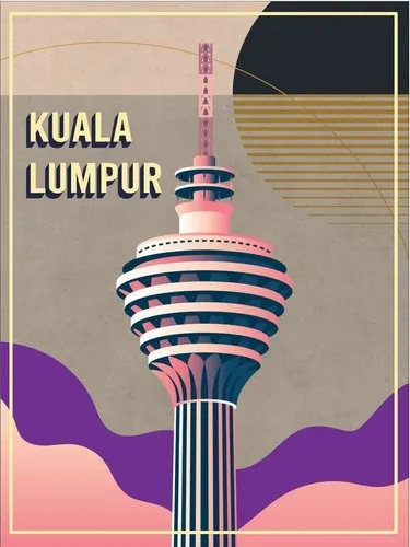 Metal plaque vintage retro style Kuala Lumpur Malaysia Classic tin door sign