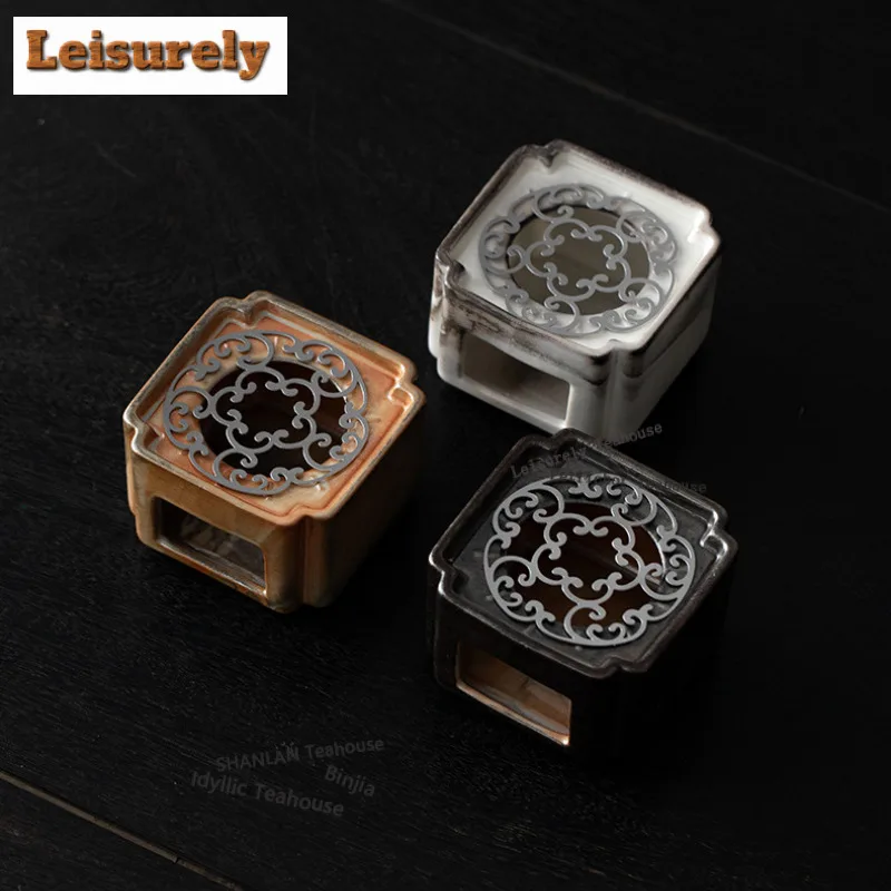 

Zhiye жареный квадратный держатель для подогрева чая, подсвечник, плита, подставка для чайника, банка для запеченного молока, карбоновая печь, набор чайных аксессуаров, ремесло