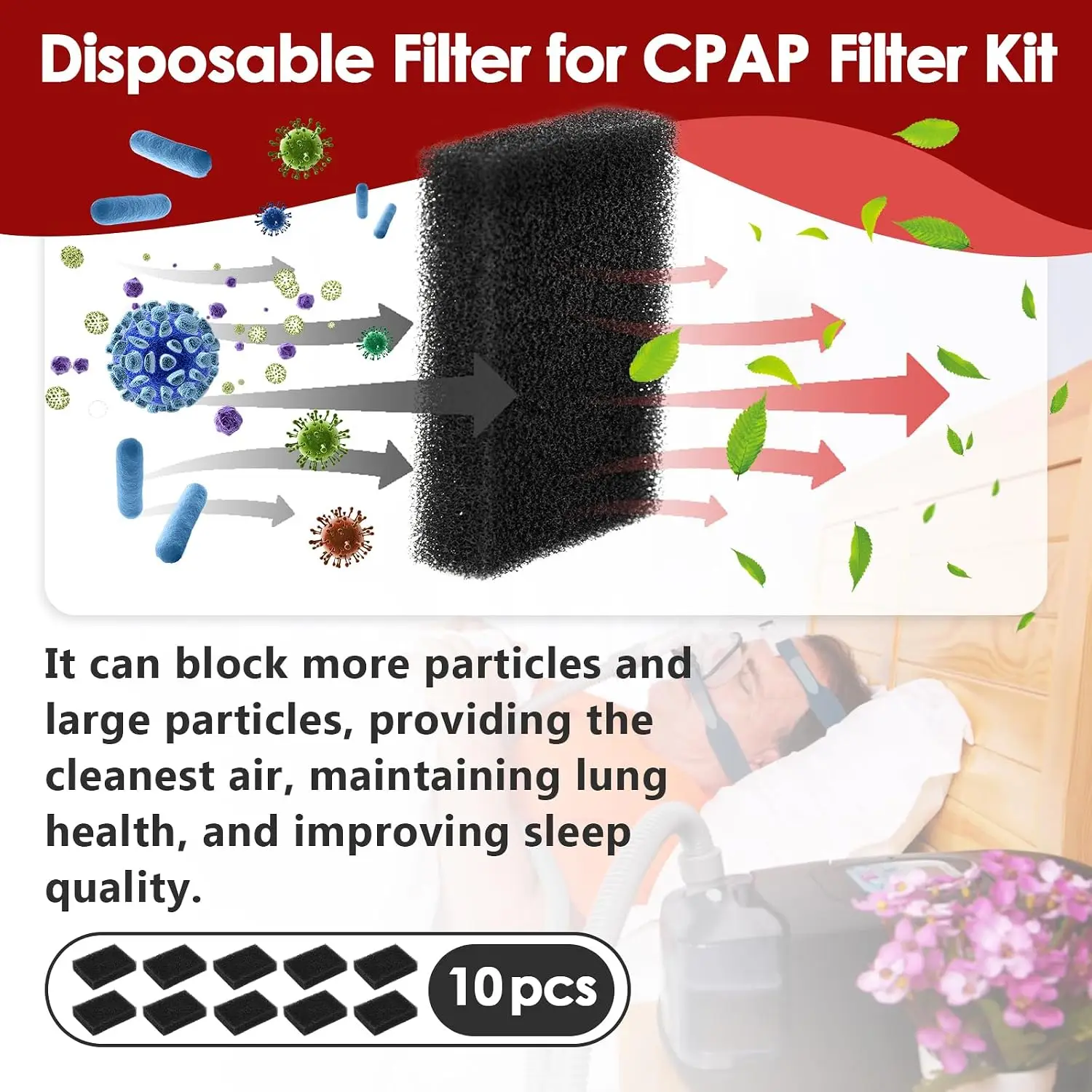 BMC G3 CPap replacement filter, high-quality cotton filter compatible with BMC G3 series breathing device