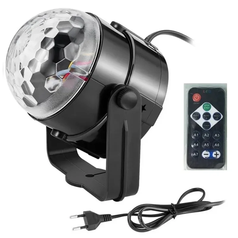 RGB Disco Ball Party Lights DJ Disco Light LED Projector Strobe Lamp Birthday Party Car Club Bar Karaoke Xmas Sound Activated