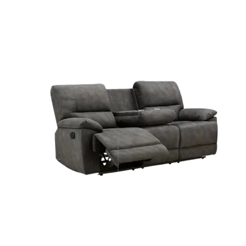 Modern Italian Reclinable Sofa with Cup Holder Living Room Lounge 2 3 Seater Couch  Furniture 3 Seater Fabric Reclining Sofa