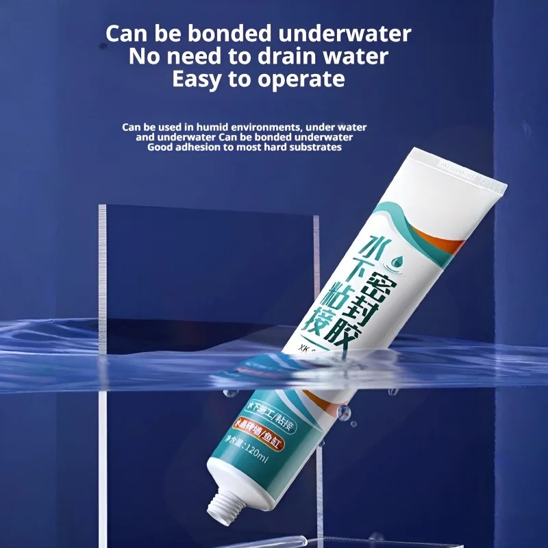 60/120ml Underwater Adhesive Sealant Harmless To Fish Aquarium Repair Strong Bonding Waterproof Leakproof for Underwater Bonding