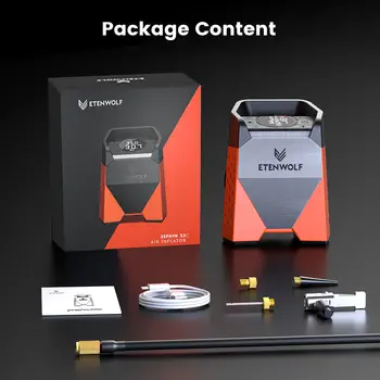 ETENWOLF ZEPHYR S3C 手提式空氣壓縮機,100% 佔空比,7800mAh,適用於汽車、摩托車、自行車和球類輪胎充氣。 6 最佳銷售 便攜式輪胎充氣機 - №1