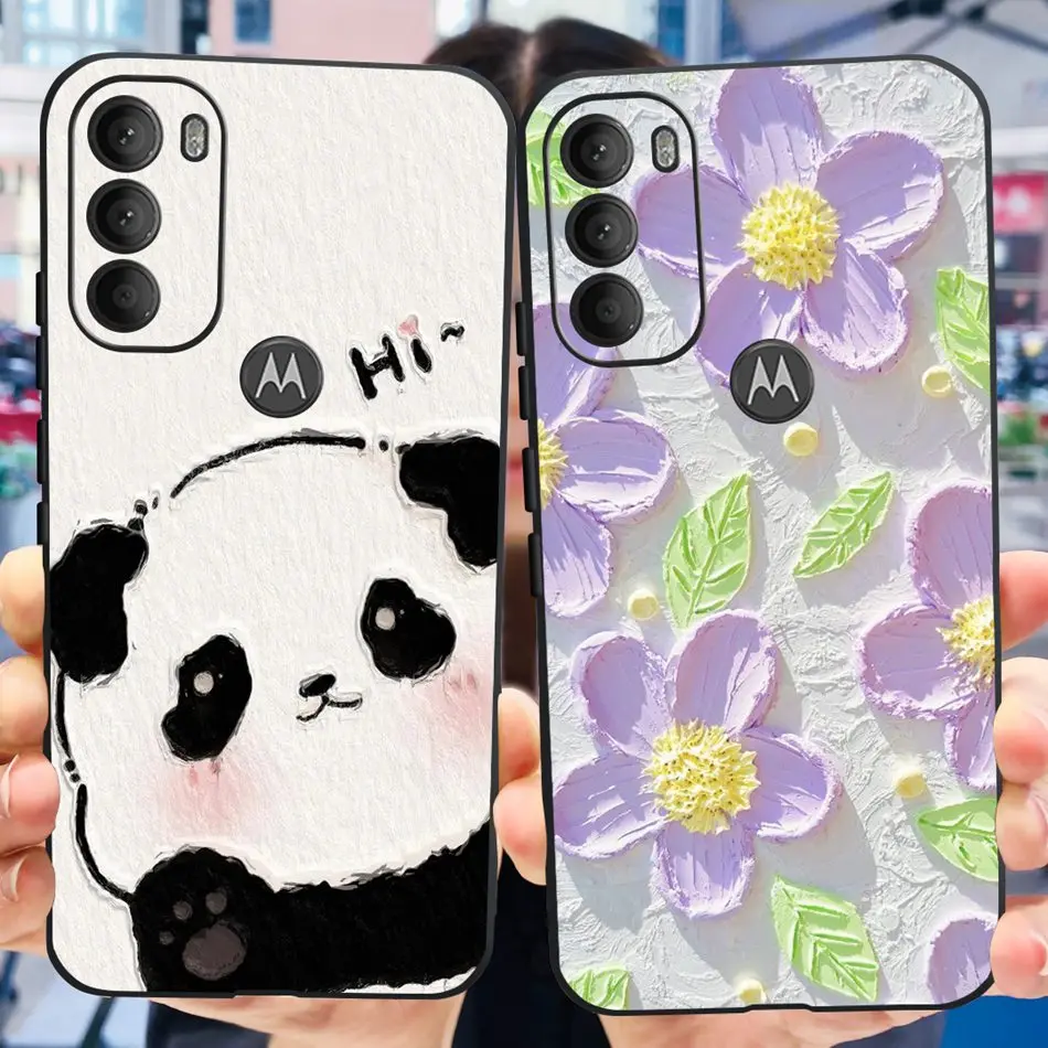 For Motorola Moto G71 5G XT2169-1 Cute Panda Cartoon Phone Case For MOTO G71 5G Soft Silicone TPU Cases